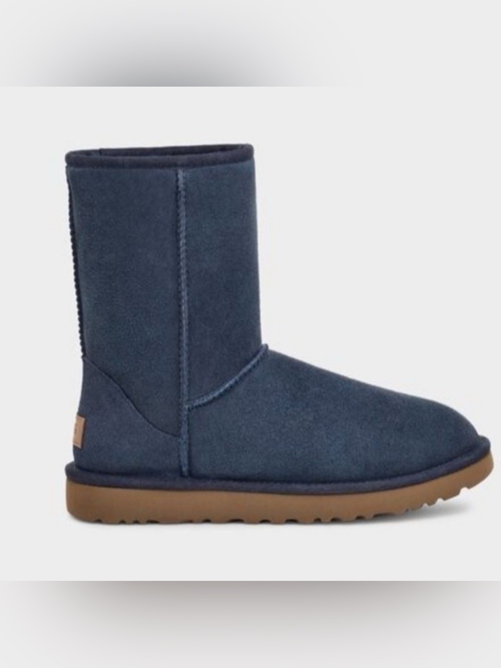 GUC UGG Classic II Genuine Shearling Lined Short Boot in Navy Suede Sz 11